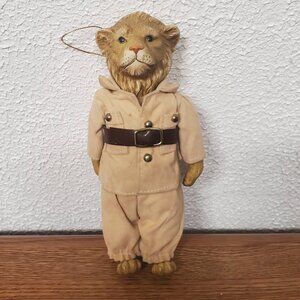 Rare - Home Decor - Lion Figurine Dressed in Safari Clothes - 7.25" Tall